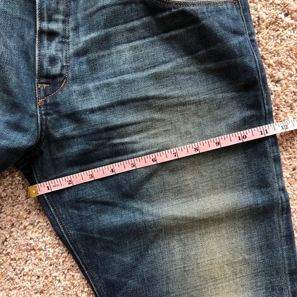 Raleigh Denim Distressed Selvedge Jeans - Like New sz 31 (33 Actual) Made in USA